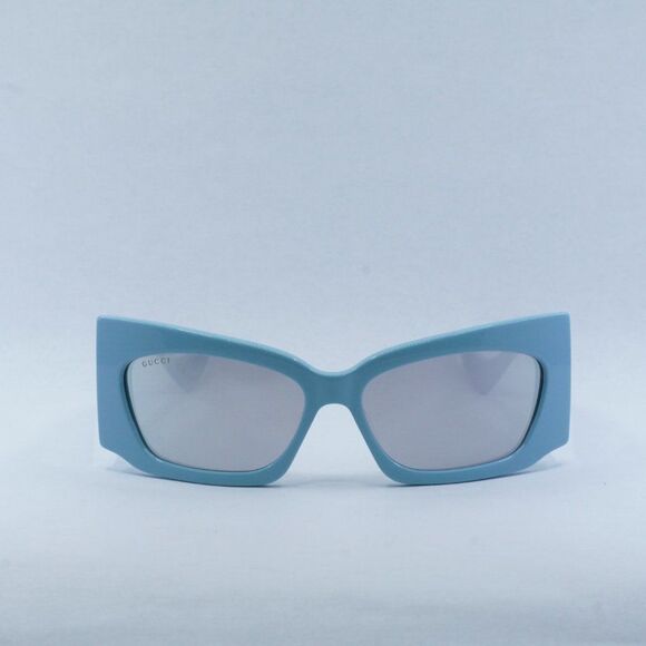 NEW GUCCI GG1412S 005 LIGHT BLUE /SILVER MIRROR SUNGLASSES - Picture 2 of 11